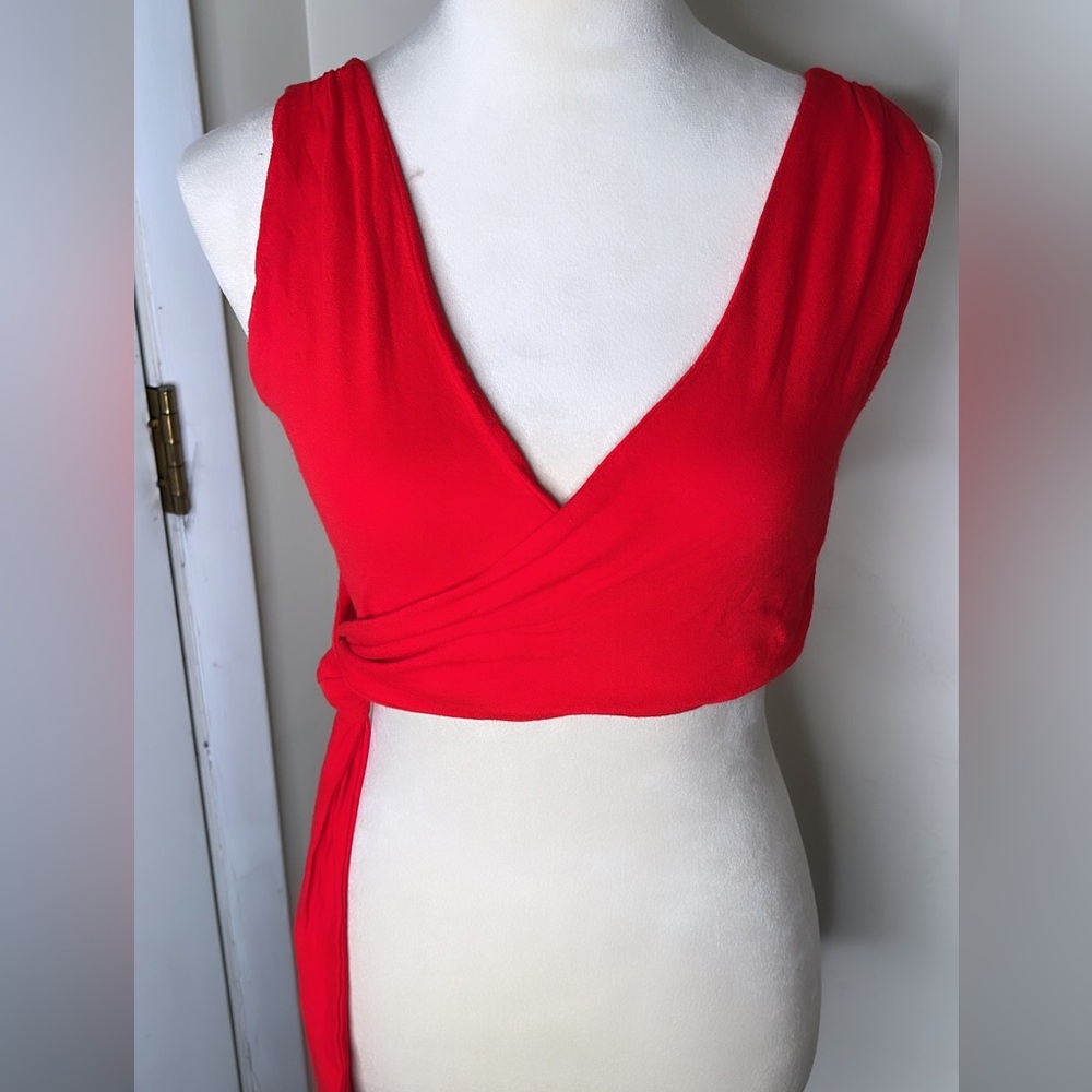 Naked Wardrobe Red Cris cross Top (Large)